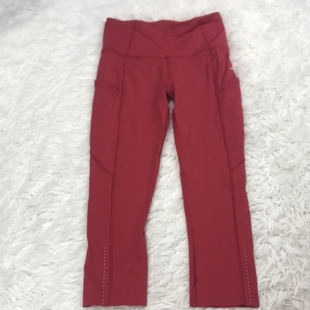 Lululemon Fast & Free Crop II *Nulux 19" Persian Red
